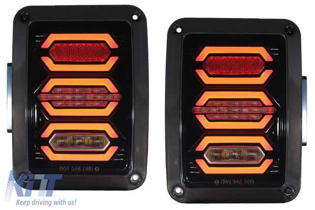 Stopuri Full LED compatibile cu Jeep Wrangler JK Rubicon (2007-2017)
