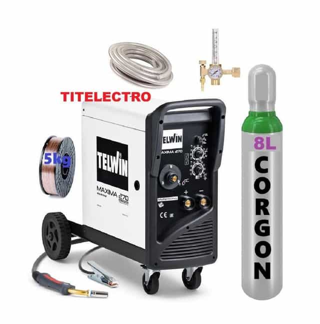 Pachet aparat sudura Maxima 270 TELWIN + tub 8L PLIN + ceas + sarma