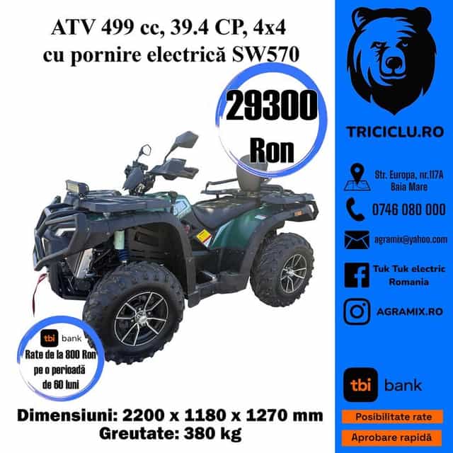 ATV pe benzina 500 cc pornire electrica