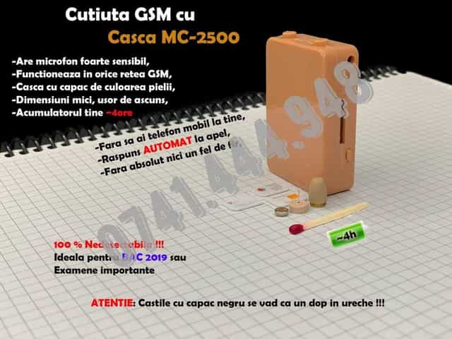 Cutiuta GSM/ Casca de copiat/ Raspunde AUTOMAT Casti Copiat cutie GSM