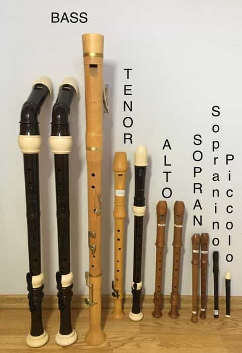 Fluiere - blockflote-recorder / sopranino, sopran, alto, tenor, bass