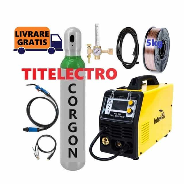 Aparat sudura MIG 160 Trio Synergic + tub 8L PLIN + reductor + sarma
