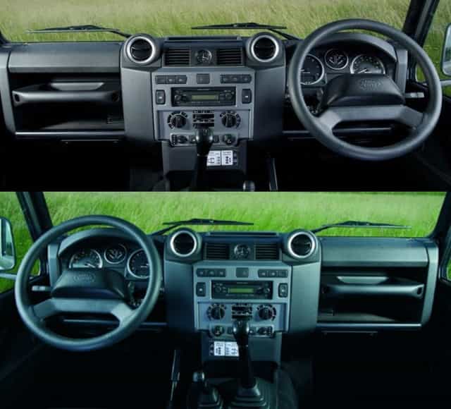 Przekładka Land Rover Defender UK na EU Części + Usługa