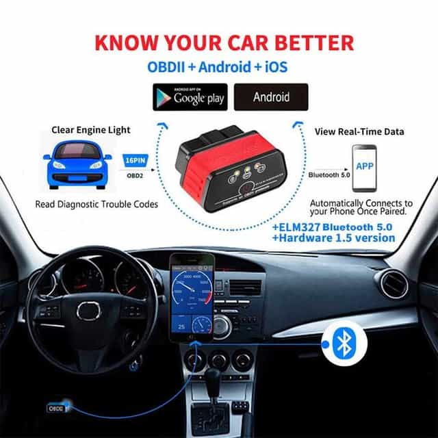KONNWEI KW903 Bluetooth 5.0 interfejs diagnostyczny dla iPhone Android
