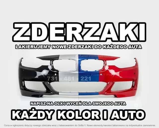 NOWE ZDERZAKI - każdy KOLOR i każda MARKA - Bezpieczna WYSYŁKA