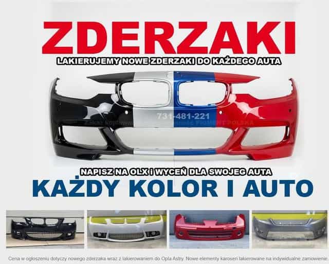 - - Nowe ZDERZAKI do TWOJEGO Auta - - KAŻDY KOLOR - - Wysyłka KURIER -
