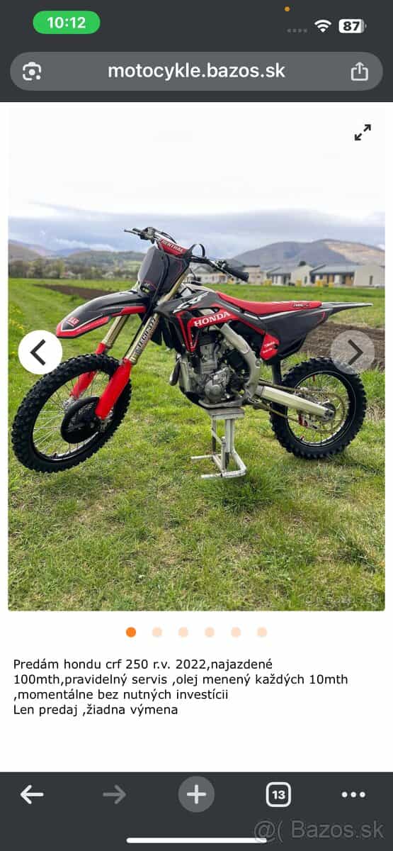 Predám Honda CRF250 2022