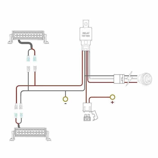 Inštalačný set 40A káble 12V pre dve LED svetlá