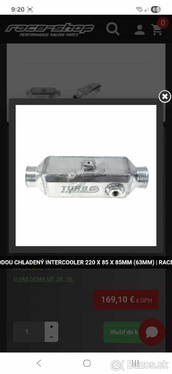 Vodny,vodou chladeny intercooler univerzal