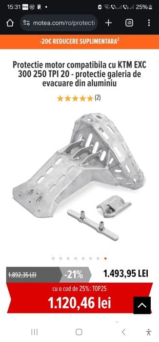 Protectie motor evacuare  KTM EXC 300 250 TPI și 450 500