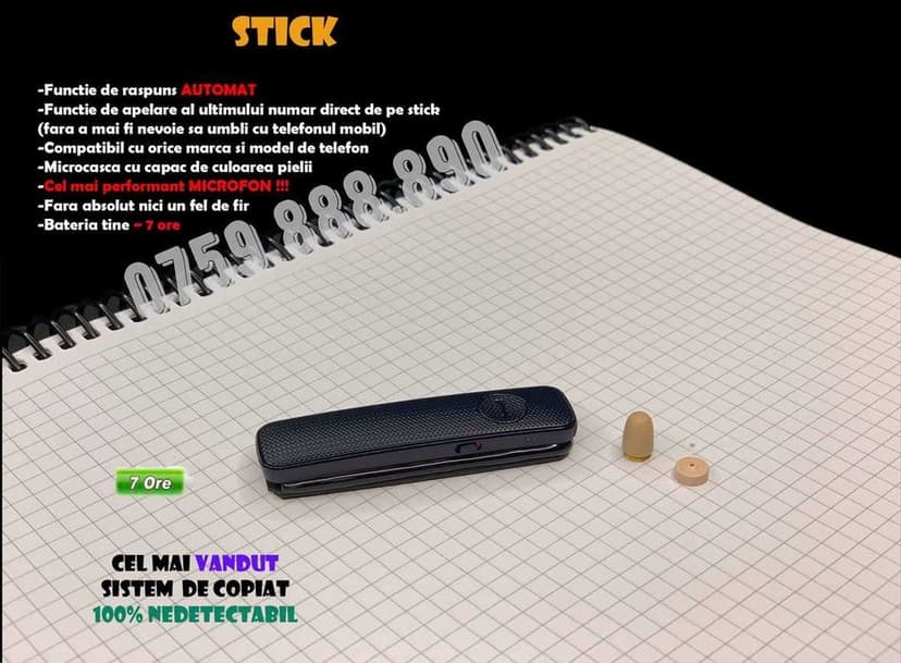 Stick BlueTooH Copiat + Casca de Copiat MC-3500 Sistem Casca fara FIRE
