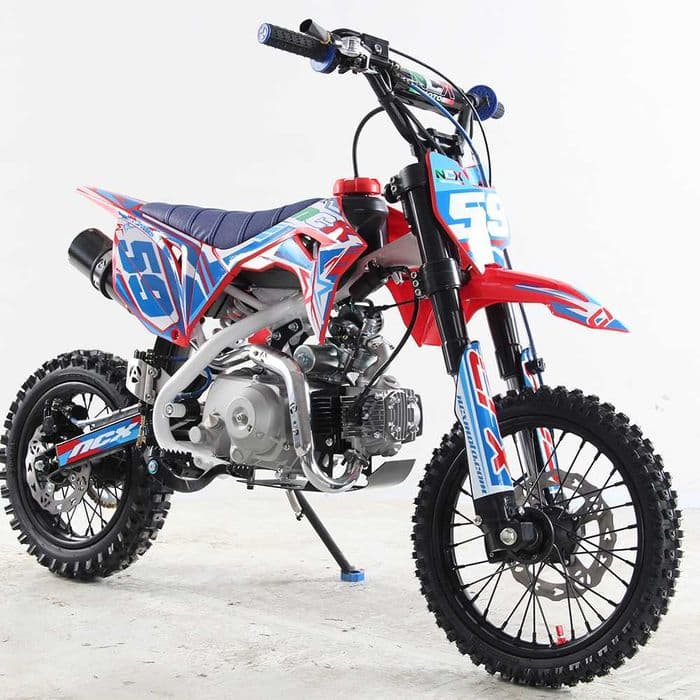 Motocicleta cross 125cc NCX CRX 4T benzina 14/12" rosu/albastru
