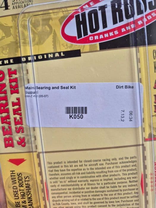 Vand Ambielaj si rulmenți pentru Suzuki RMZ Dirt BIke 2005-2007