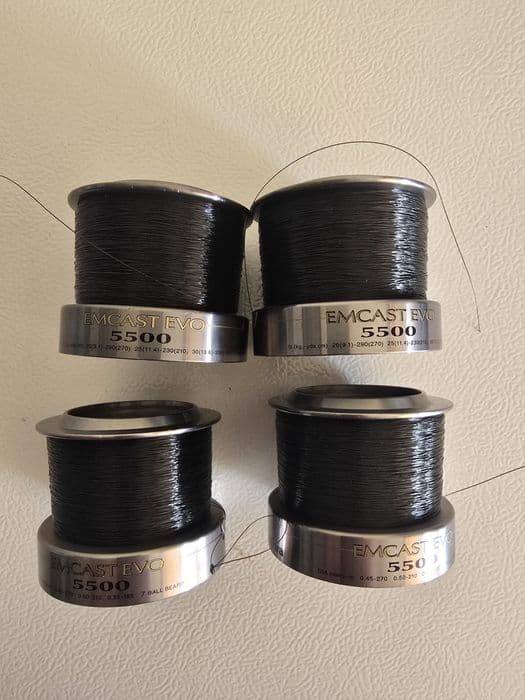 Vand/schimb 4 mulinete crap Daiwa Emcast Evo 5500, set crap