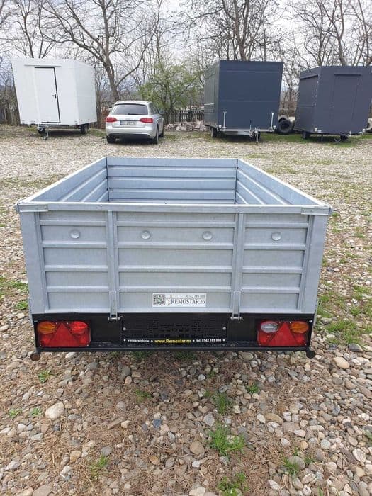 Remorca Noua L-2.15m cu Foi De Arc si telescop! Zincata, An 2025