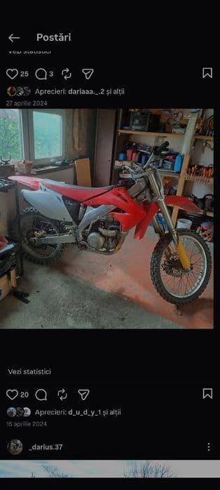 Vând honda crf 450 r 2003 și Husqvarna Fc 450