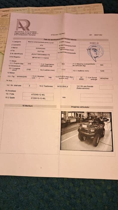 Vand atv kawasaki bruteforce 750 injectie