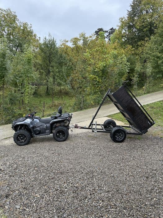 Can Am outlander 1000 2025 4x4 atv + remorca basculabila