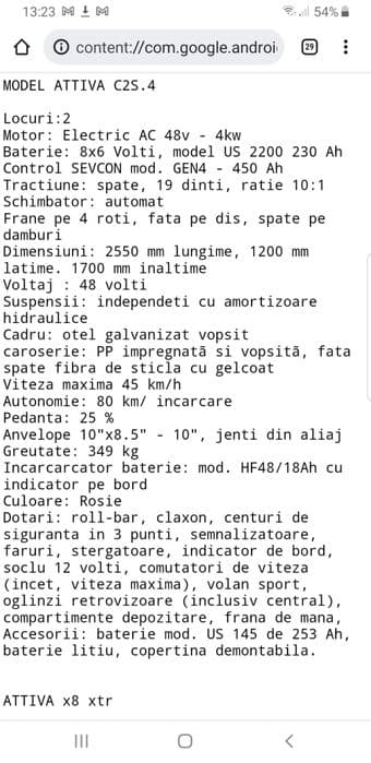Masina electrica 2 locuri ITALCAR inmatriculabila