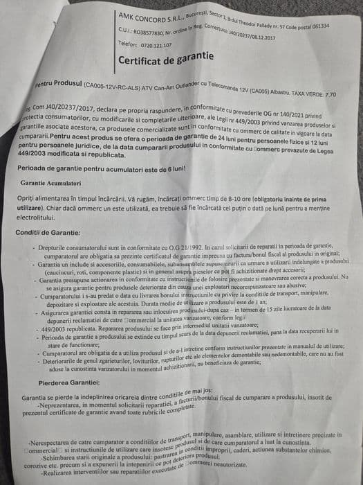 Vand ATV electric copii 3-10 ani, nou.