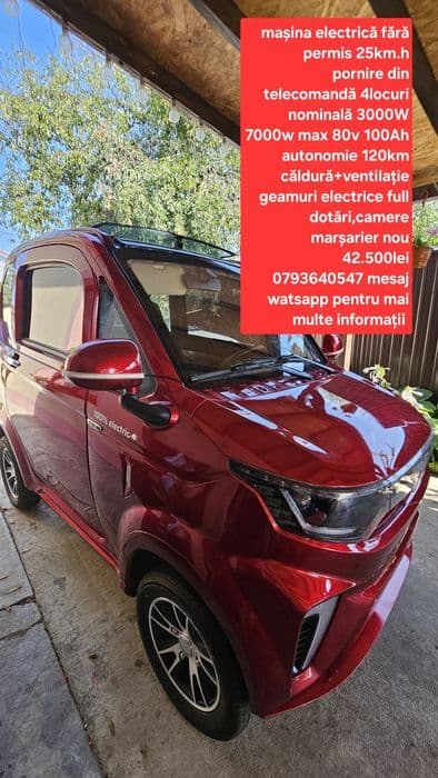 Mașina electrica fara permis 4locuri 25KM.H nou 2025