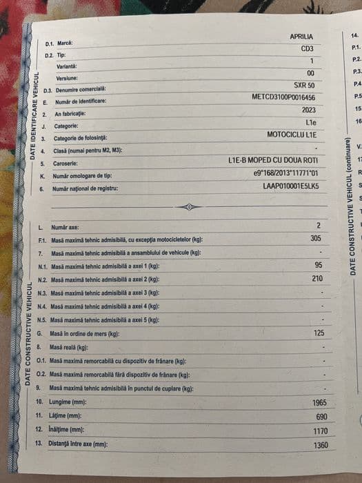 Aprilia SXR 50 an 2023