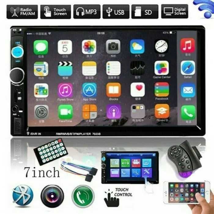 MP5 Video Player 2DIN - Bluetooth, Mirror Link, USB, 7" HD Touchscreen