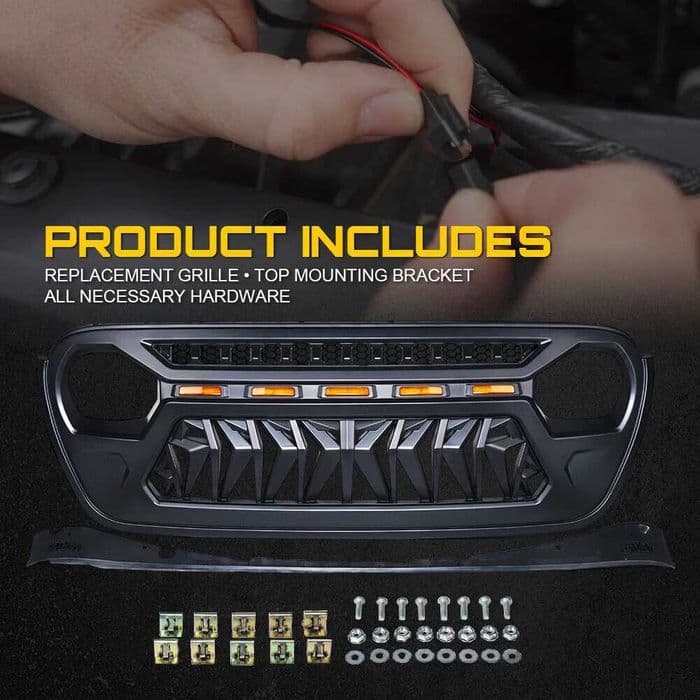 Grila fata centrala Jeep Wrangler JL 2018+ cu Lumini de zi LED