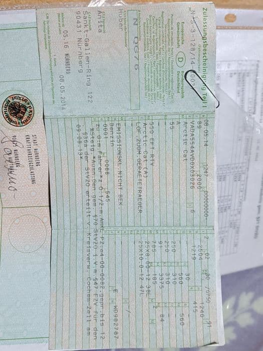 Atv arctic cat 550 efi,servo 2014 înmatriculat