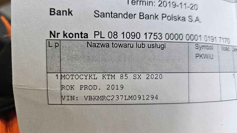 KTM SX 85 2020 rok. prod. 2019 + dodatki