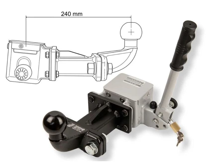 Przedłużka do bagażników z kutą kulą uniwersalny adapter wydłużający 19 cm 24 cm