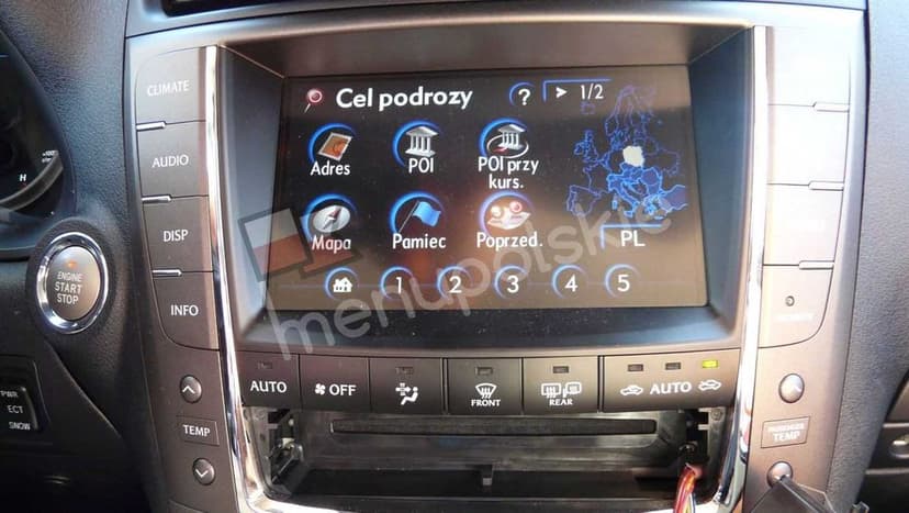 Menu Polskie Lektor Polski Lexus Toyota Mapa Nawigacja Avensis Verso