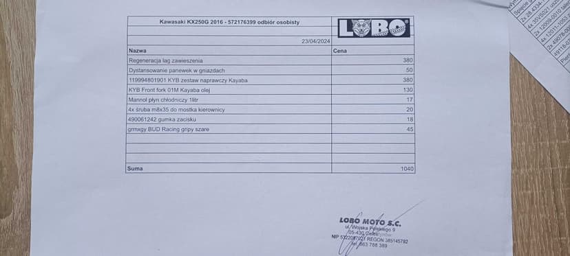 Kawasaki Kxf 250 16r