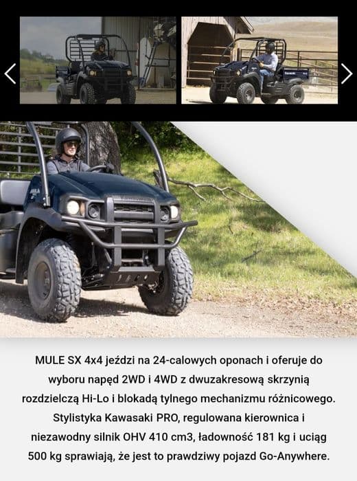 MULE SX 4x4 , ciągnik , Raty , nowy , z vat 23% , leasing