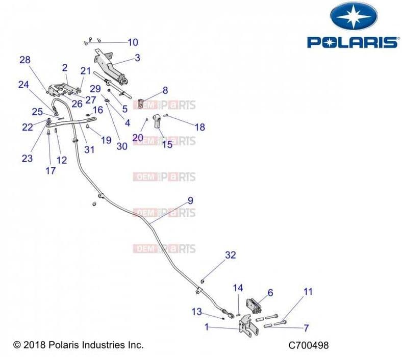 Polaris Ranger 902D linka hamulca ręcznego - postojowego nowa oryginał OEM