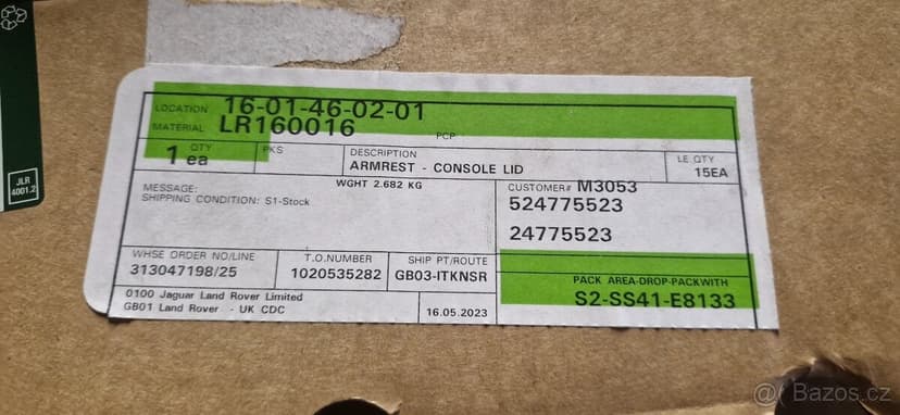 Loketni operka land rover defender L663