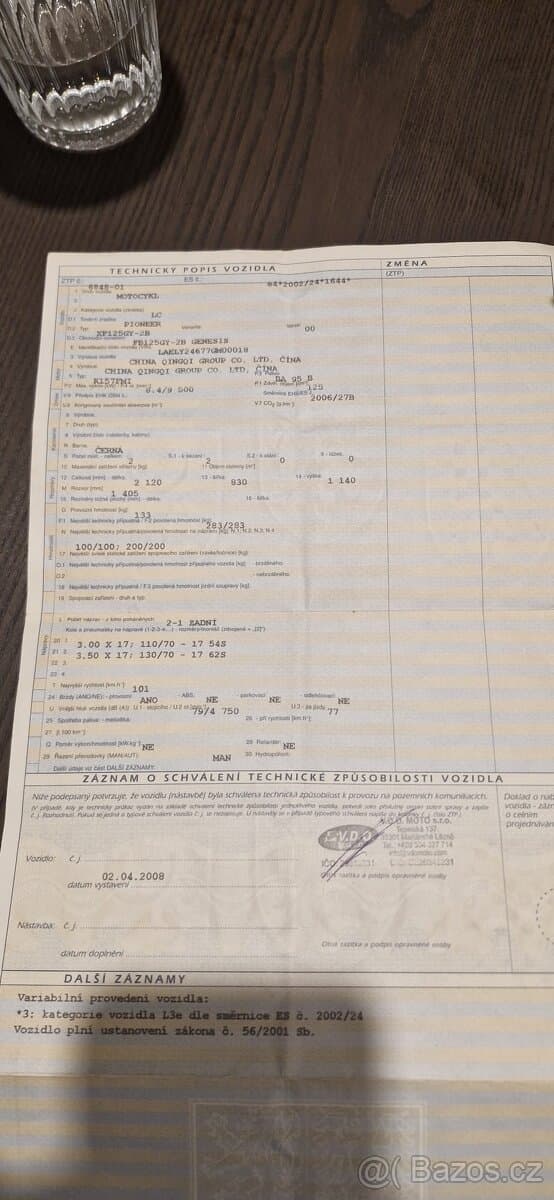 Prodám motocykl Pioneer 125 XF125GY-2B Genesis, enduro
