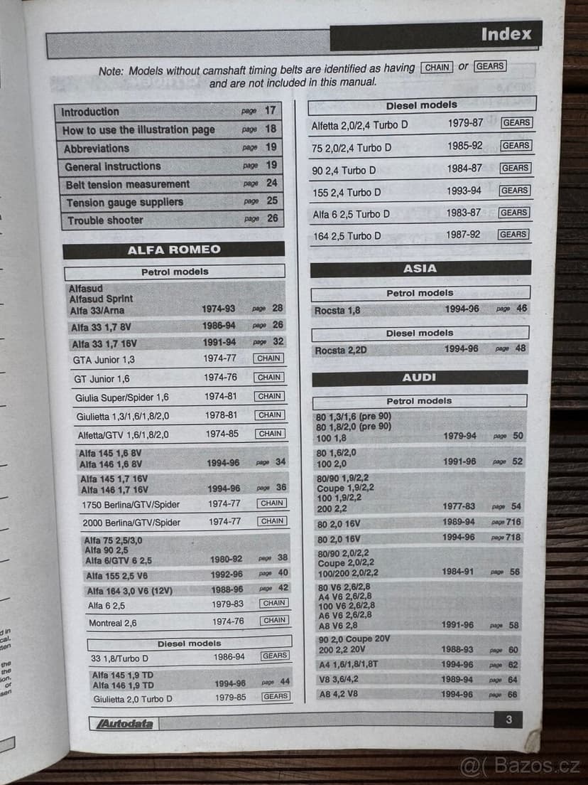 AUTODATA montážní data rozvodové řemeny originalni manual