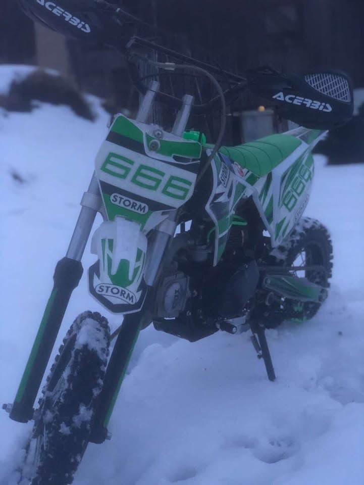 Pitbike Storm 125cc 14/12 – dobrý stav, doplňky