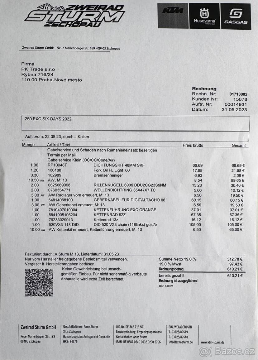 KTM EXC 250 TPI Six days 2022