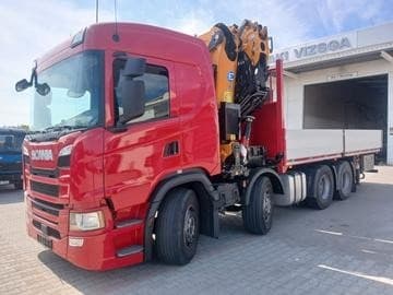 Scania G410 B - 8x4 – Valník + HR-EFFER 525/6S + JIB 6S