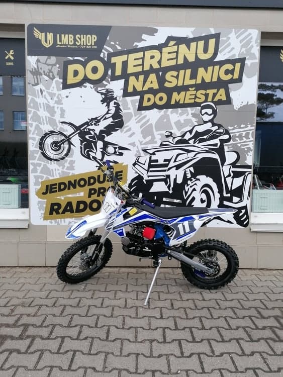 Pitbike Shark 125ccm 17x14 modrá