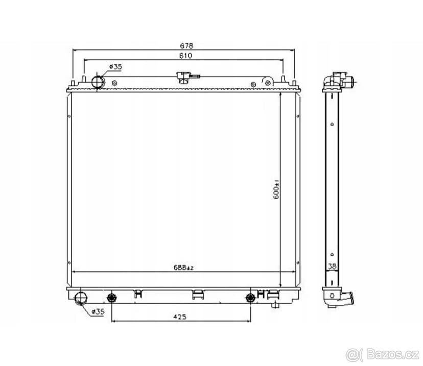 Chladič, dily motoru Nissan Navara/Pathfinder