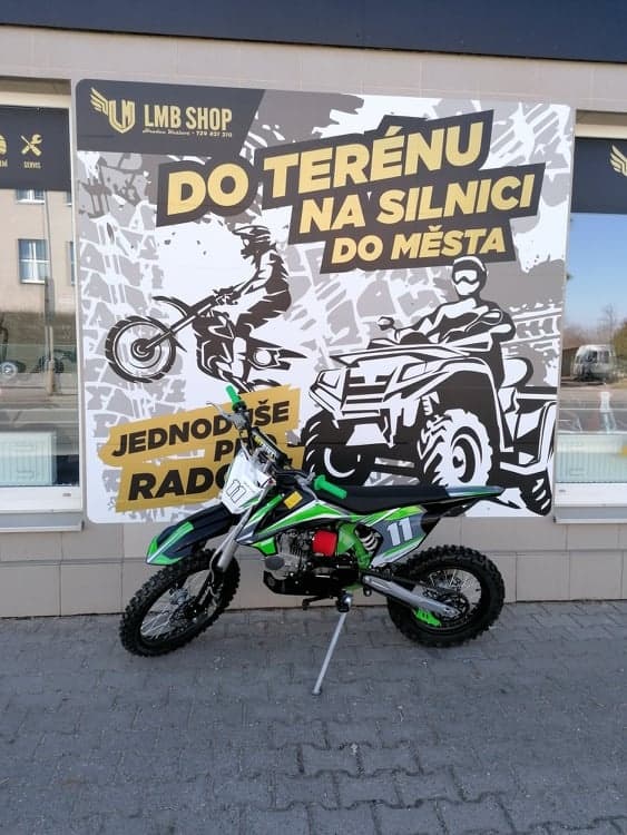 Pitbike Shark E-start 125ccm 17x14 zelená