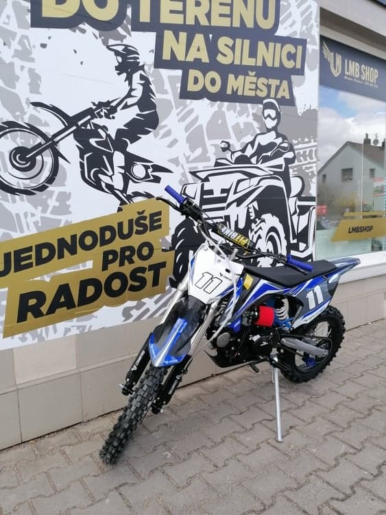 Pitbike Shark E-start 125ccm 17x14 modrá