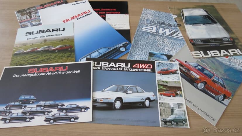 Prospekty Subaru Mazda Toyota Nissan Mitsubishi a další.