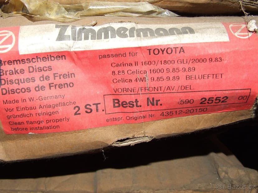 Prodám brzdové kotouče Toyota, Daihatsu, Nissan