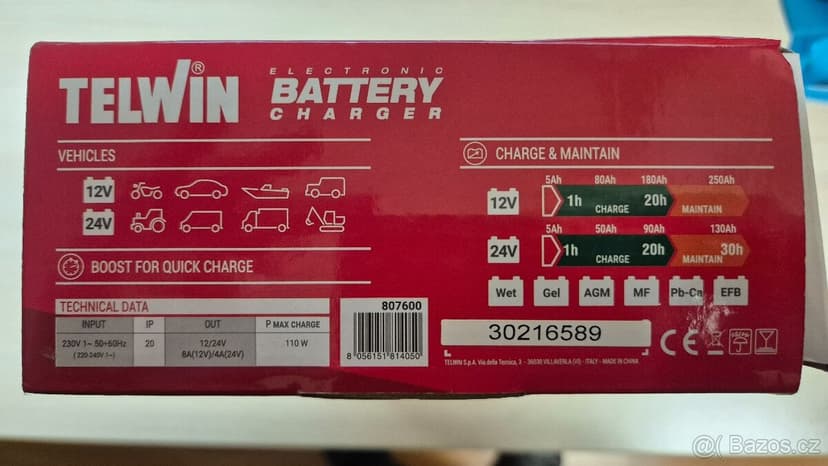 Auto nabíječka Telwin defender 20 boost (WET, AGM, GEL)