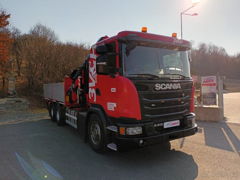 Scania G410 +Fassi 545+valník,ČR,1MAJ