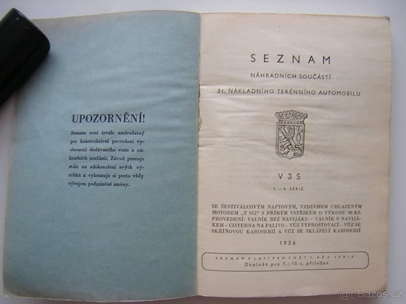 Praga V3S - Seznam náhradních dílů praga v3s